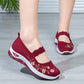 Shobous Women's Flower Embroidered Breathable Slip On Low Cut Knit Flats