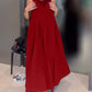 Elegant solid color pleated tank dress