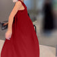 Elegant solid color pleated tank dress