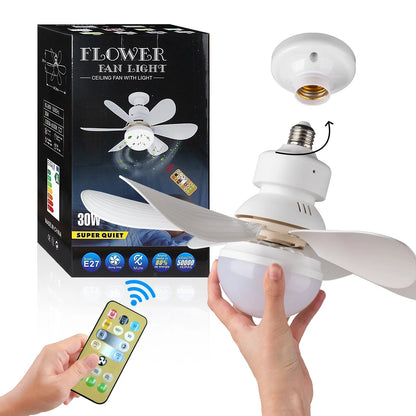 🔥SUMMER SALE - 49% OFF🔥 Bright Cool Ceiling Socket Fan & Light w/ Remote