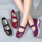 Shobous Women's Flower Embroidered Breathable Slip On Low Cut Knit Flats