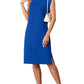 🔥Summer Sale 50% OFF👗Women Round Neck Loose Split Wrinkle-Free Midi Dress with Pockets