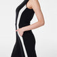 Mock Neck Striped Track Jumpsuit