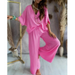 ✨2024 New Products💖Solid Color Women's Loose Fit Jumpsuit Set