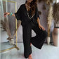 ✨2024 New Products💖Solid Color Women's Loose Fit Jumpsuit Set