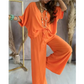 ✨2024 New Products💖Solid Color Women's Loose Fit Jumpsuit Set