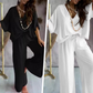 ✨2024 New Products💖Solid Color Women's Loose Fit Jumpsuit Set