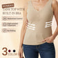 Women’s Thermal Front-Button Tank Top With Built-In Bra