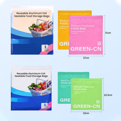 Reusable Aluminum Foil Sealable Food Storage Bags