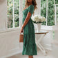 Summer Spring Floral Print Square Collar Maxi Dresses