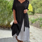 Casual Asymmetrical Dress with Short Sleeves