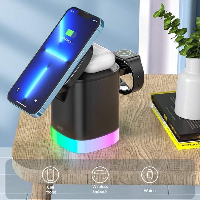 Foldable Three-In-One Mobile Phone Wireless Charging Bracket-1